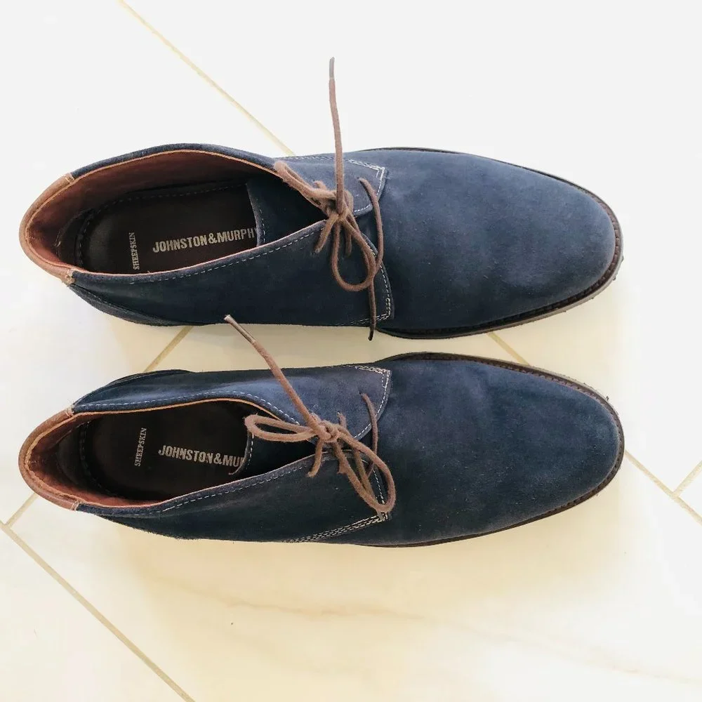 Johnston & Murphy Men's Copeland Chukka Boot 12M Navy Suede - Picture 2 of 12